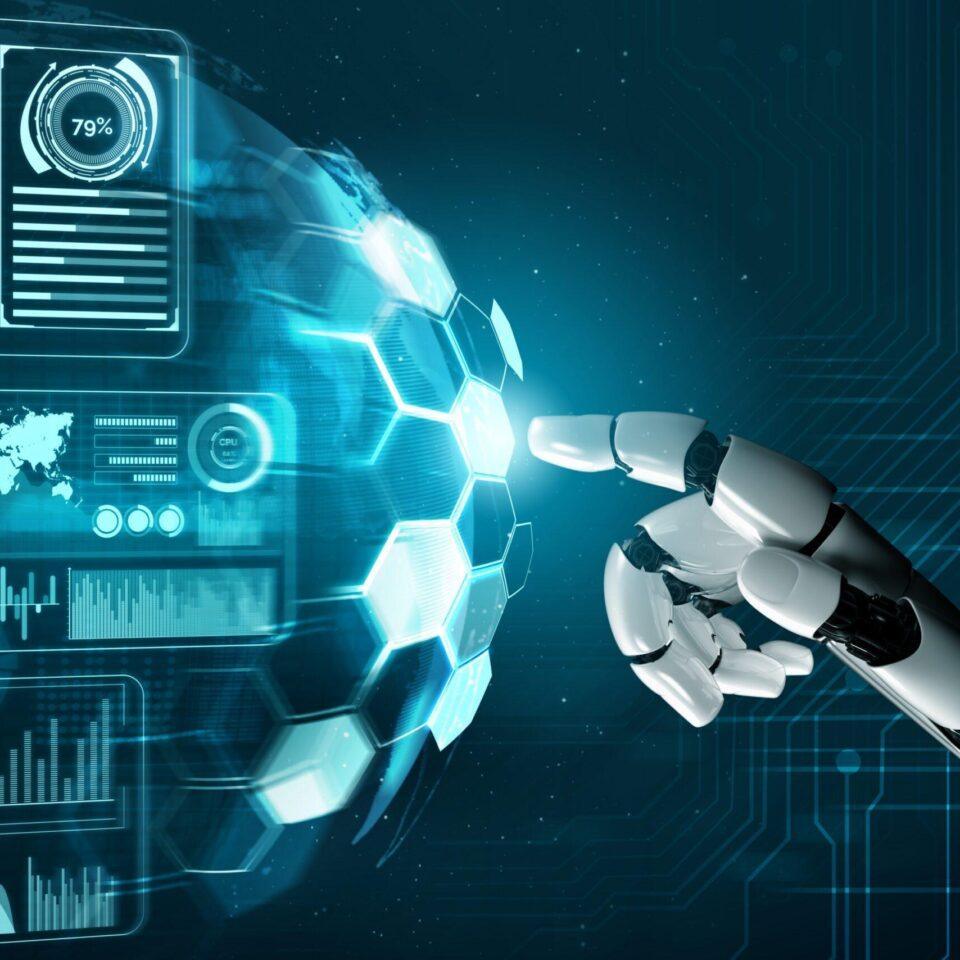 futuristic robot artificial intelligence concept scaled
